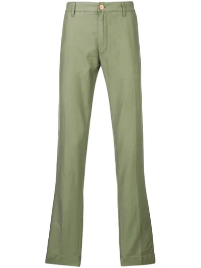 Hand Picked Men's Round-pockets Tapered-leg Chino Trousers, Light Green
