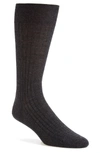 Pantherella Merino Wool Blend Dress Socks In Gray Pattern