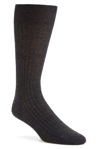 Pantherella Merino Wool Blend Dress Socks In Gray Pattern