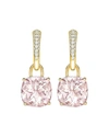 Kiki Mcdonough Kiki Classics 18k Gold Morganite & Diamond Tapered Hoop Earrings In Pink