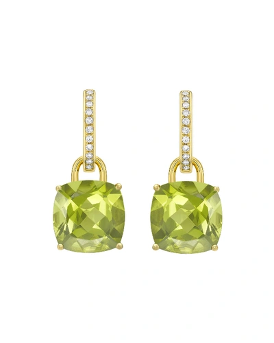 Kiki Mcdonough Kiki Classics 18k Gold Peridot Drop & Diamond Hoop Earrings In Green