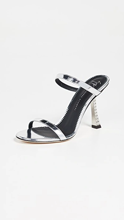 Giuseppe Zanotti Spicy 95mm Slides In Shooting Argento