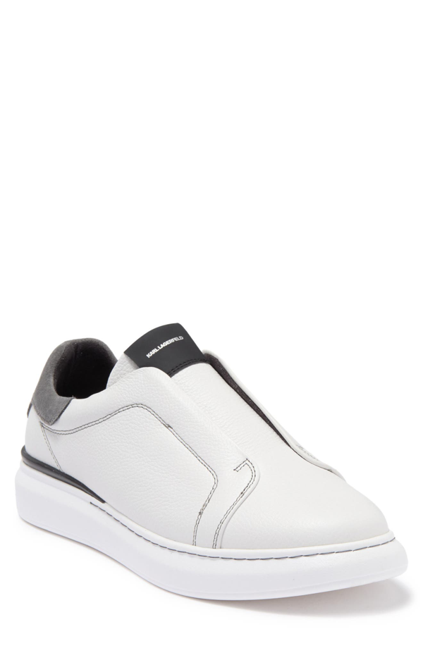 Karl Lagerfeld Laceless Platform Leather Sneakers In White | ModeSens