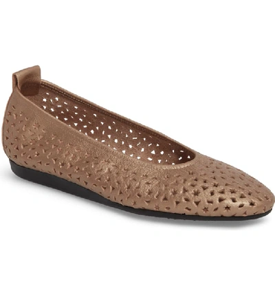 Arche 'lilly' Flat In Antico/ Blush Leather
