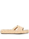 Clergerie Women's Idalie Raffia Platform Slide Sandals In Nat Rafia