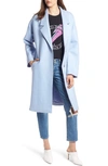 Kendall + Kylie Kendall And Kylie Drop Shoulder Coat In Ice Blue
