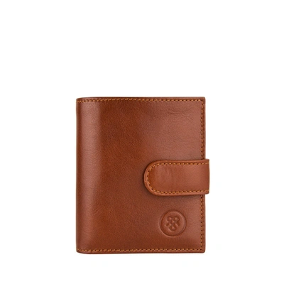 Maxwell Scott Bags Sleek Italian Tan Brown Leather Small Wallet For Men
