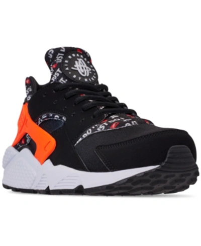 Nike Men's Air Huarache Run Just Do It Casual Sneakers From Finish Line In  Black/total Orange-white- | ModeSens