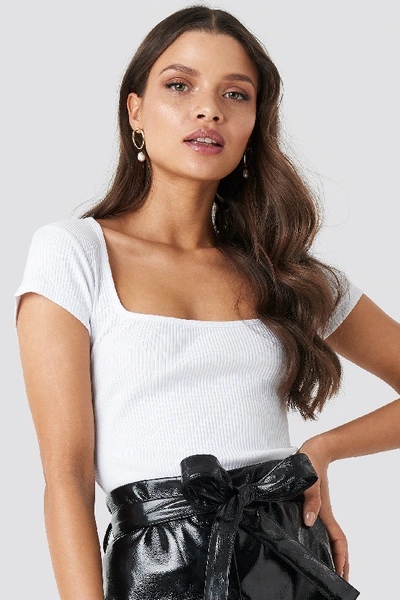 Chloé Ribbed Squared Top - White