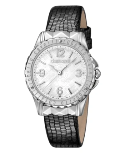 Roberto Cavalli By Franck Muller Women's Swiss Quartz Gray Leather Strap Watch, 34mm