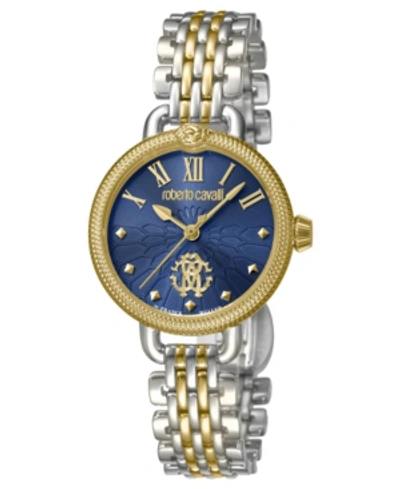 Roberto Cavalli By Franck Muller Women's Swiss Quartz Two-tone Stainless Steel Bracelet Watch, 30mm In Two Tone Gold