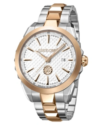 Roberto Cavalli By Franck Muller Men's Swiss Quartz Two-tone Stainless Steel Bracelet Watch, 42mm In Two Tone Rose Gold