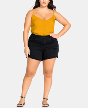 black ripped jean shorts plus size