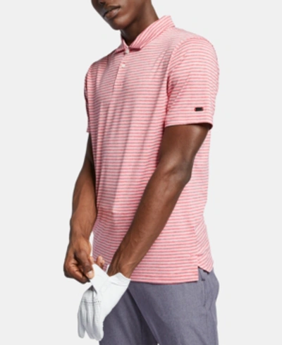 Nike Men's Tiger Woods Dri-fit Striped Golf Polo In Red