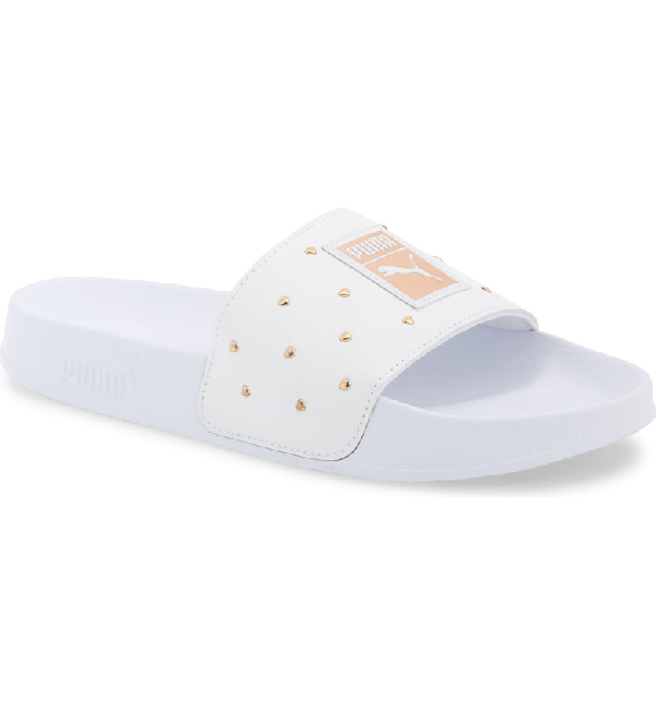 rose gold puma slides