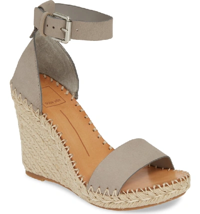 Dolce Vita Noor Espadrille Wedge Sandal In Grey Nubuck