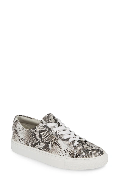 Jslides Lacee Sneaker In Black/ White Embossed Leather