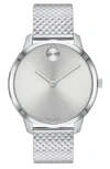 Movado Bold Mesh Strap Watch, 42mm In Silver