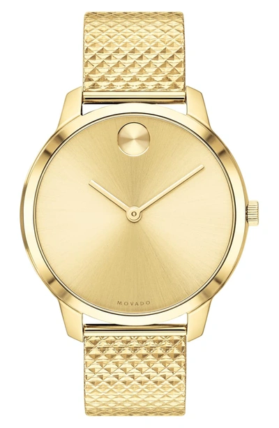 Movado Bold Mesh Strap Watch, 42mm In Light Gold