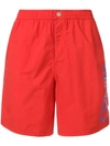 Kenzo Logo Print Swim Shorts In Red