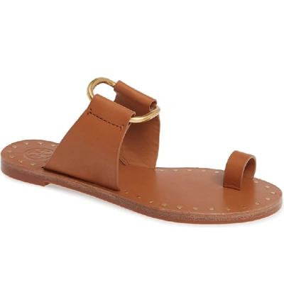 Tory Burch Women's Ravello Studded Leather Slide Sandals In Tan/gold