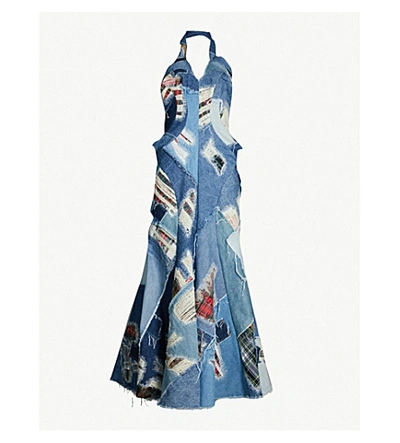 white christmas dresses Junya Watanabe Man Pink 2003 blue shirt and denim skirt dress – Filter store main image 0