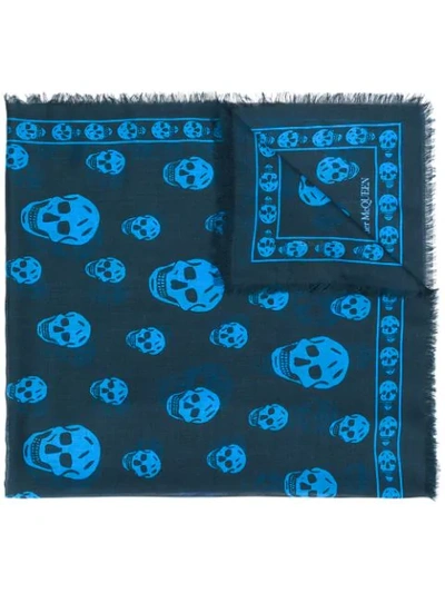 Alexander Mcqueen Men's Silk Skull-print Shawl Scarf In 4144