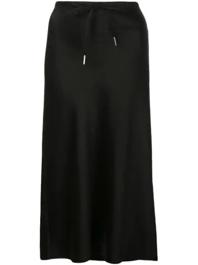 Alexander Wang T Wash & Go Woven Drawstring Skirt In Black