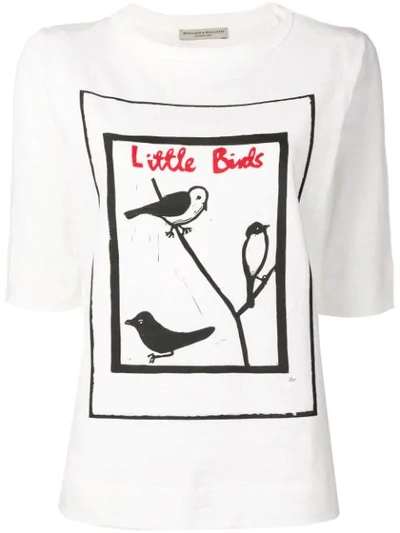Holland & Holland Little Birds Print T-shirt In White