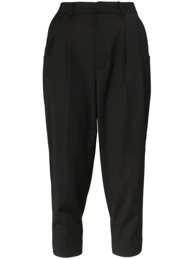 Ader Error Cropped Wool-blend Trousers In Black