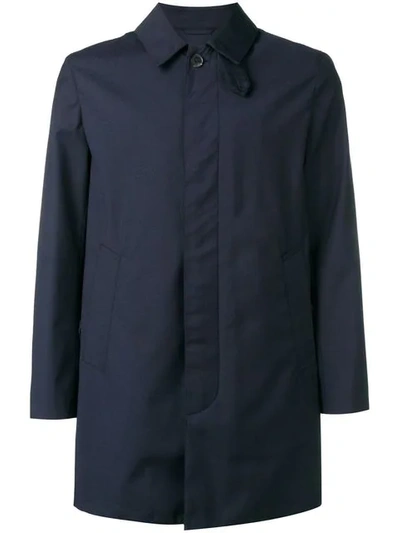 Mackintosh Storm System Wool Short Coat In Blue