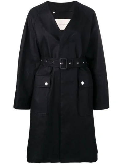 Mackintosh Black Storm System Linen V-neck Coat Lm-096b