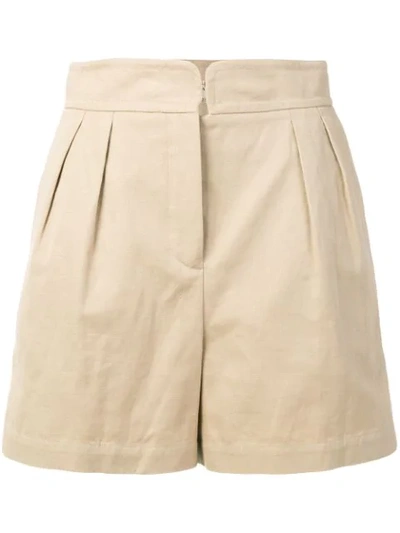 Holland & Holland High-rise Pleated Shorts In Neutrals