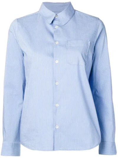 Apc Striped Slim-fit Shirt In Blue