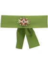 Sara Roka Floral Detail Belt In Green