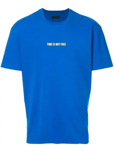 Off Duty 'time Is Not Free' T-shirt In Blue