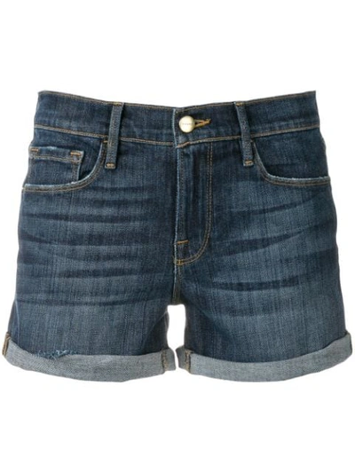 Frame Denim Short Shorts In Blue