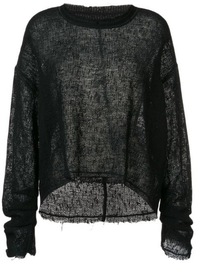 Andrea Ya'aqov Sheer Knit Sweater In Black