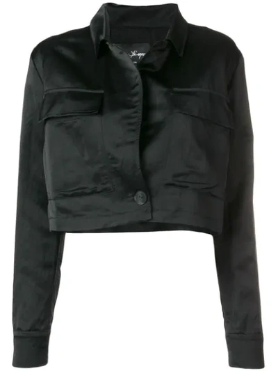 Andrea Ya'aqov Cropped Buttoned Jacket In Black