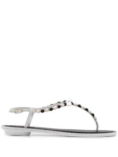 René Caovilla Eliza Flat Sandals In Multicolor