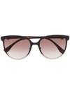 Fendi Square Metal & Acetate Sunglasses In Brown