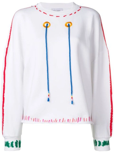 Mira Mikati Trompe L'œil Scribble Sweatshirt In White