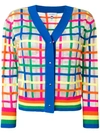 Mira Mikati Sheer Check Embroidered Cardigan In Blue