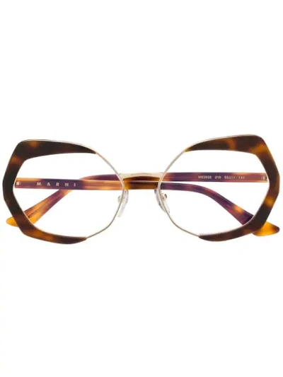 Marni Eyewear Driver Glasses In 219 Tortoise