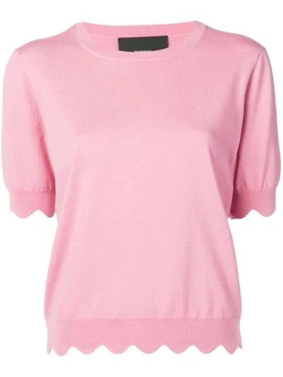 Marc Jacobs Scalloped Edges Knit Top In Pink