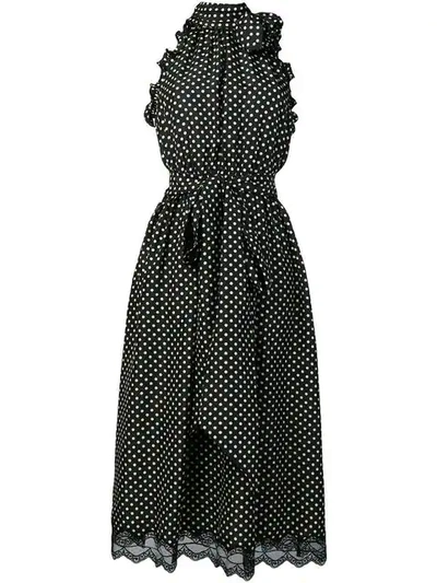 Marc Jacobs Dot Print Midi Dress In Black