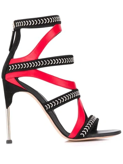 Alexander Mcqueen Pin Heel Cage Sandals In Black