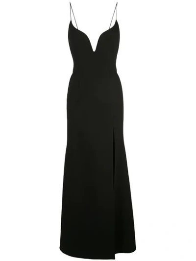 Jill Jill Stuart High-slit Body-con Gown In Black