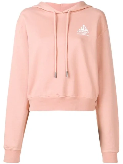 Off-white Graphic Print Hoodie In Pink