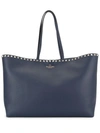 Valentino Garavani Rockstud Shopper Bag In Blue